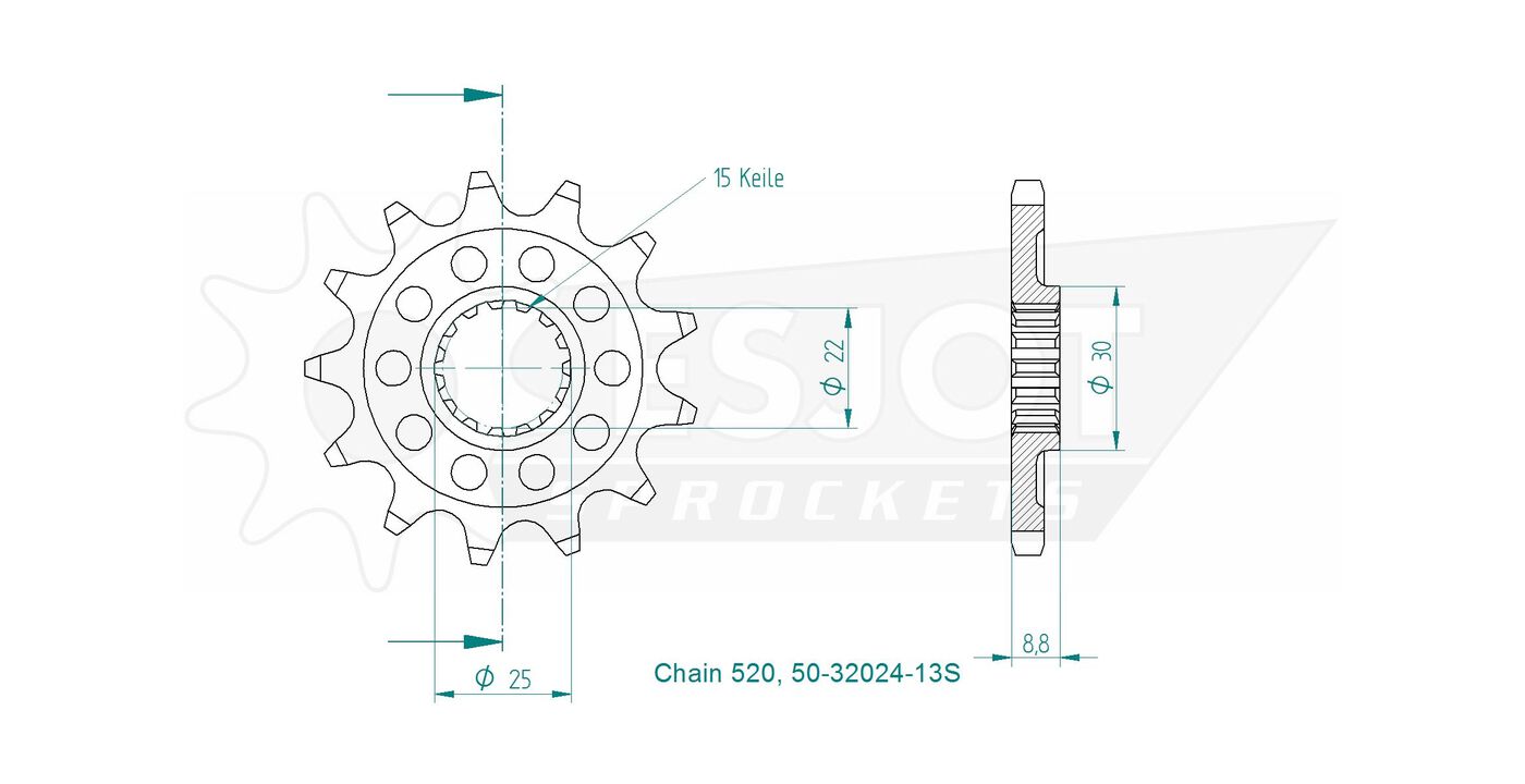 Передняя звезда Esjot 50-32024-13S (аналог JTF1901SC.13) 3