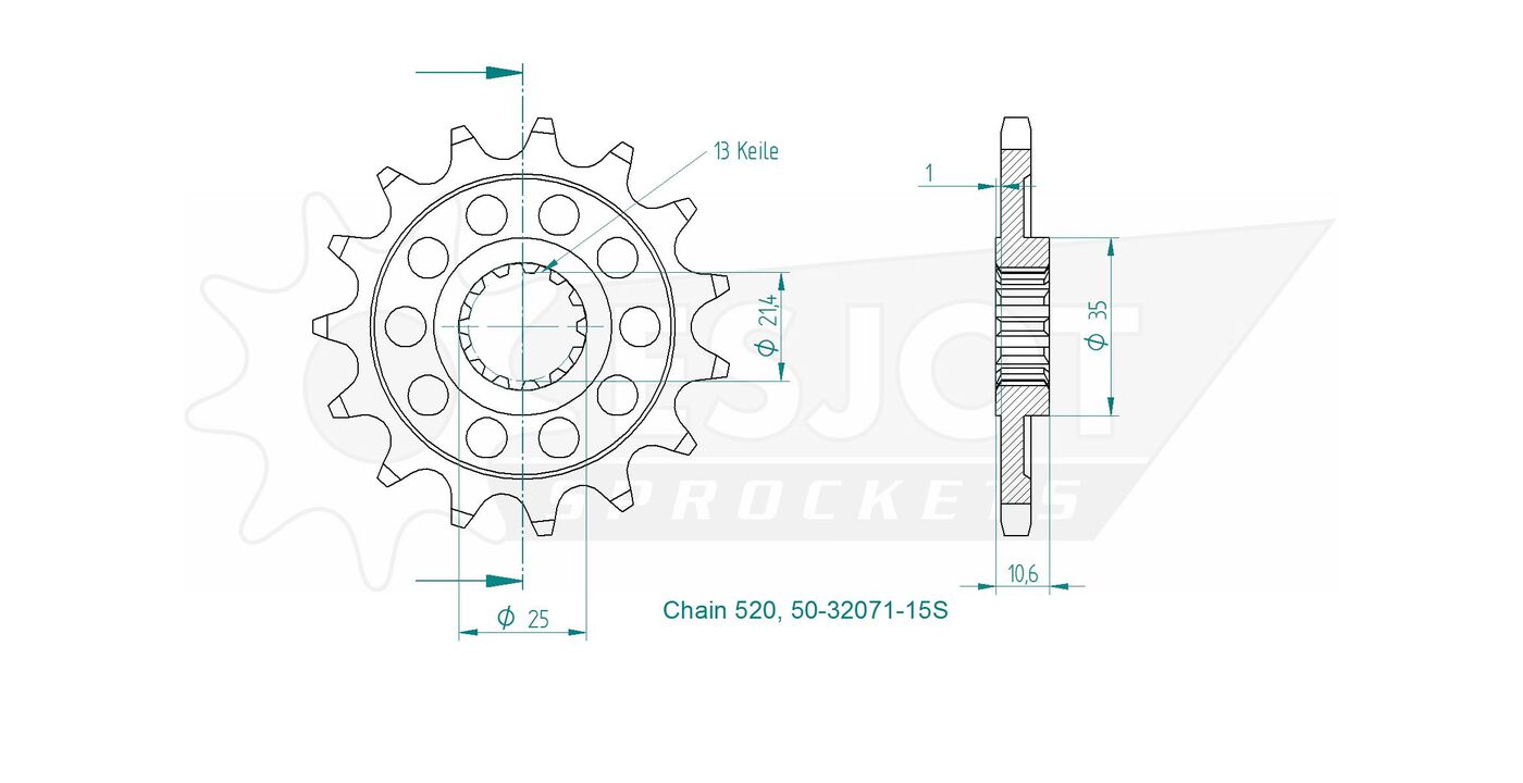 Передняя звезда Esjot 50-32071-15S (аналог JTF1581.15) 3