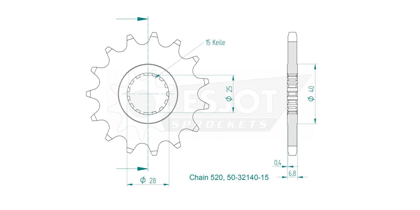 Передняя звезда Esjot 50-32140-15 (аналог JTF1592.15) 3