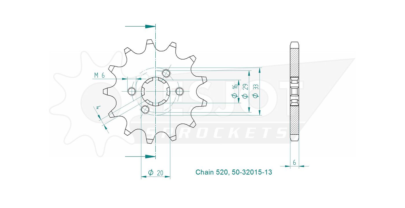 Передняя звезда Esjot 50-32015-13 (аналог JTF422.13) 3