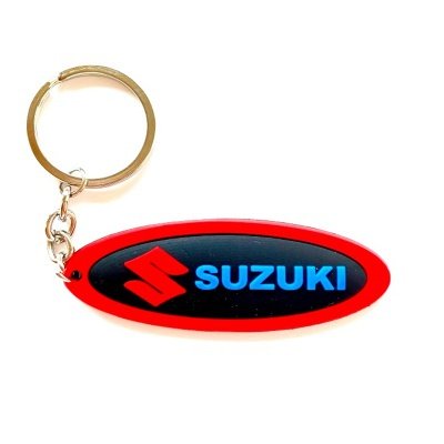 Брелок ПВХ Suzuki овальный (красный) 2