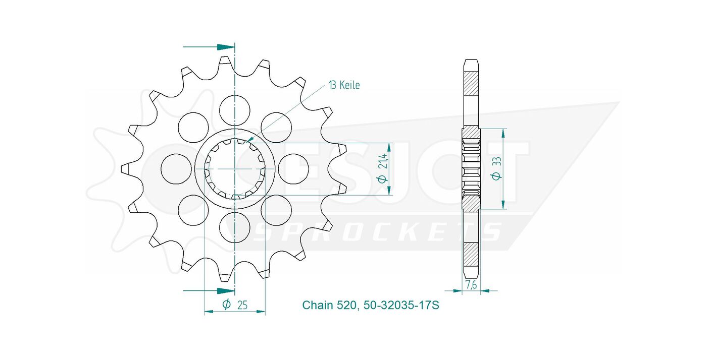 Передняя звезда Esjot 50-32035-17S (аналог JTF1536.17) 3