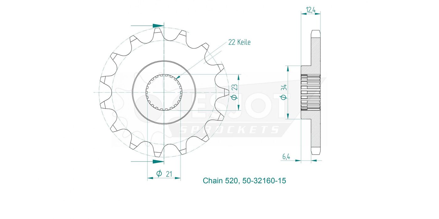 Передняя звезда Esjot 50-32160-15 (аналог JTF1593.15) 4