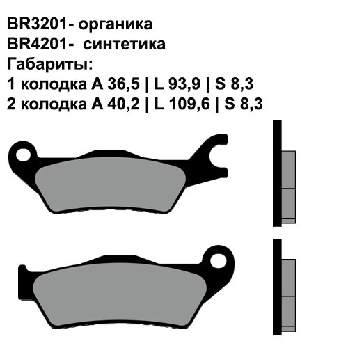 Тормозные колодки Brenta BR4201 (FDB2287, SBS 951) синтетические 2