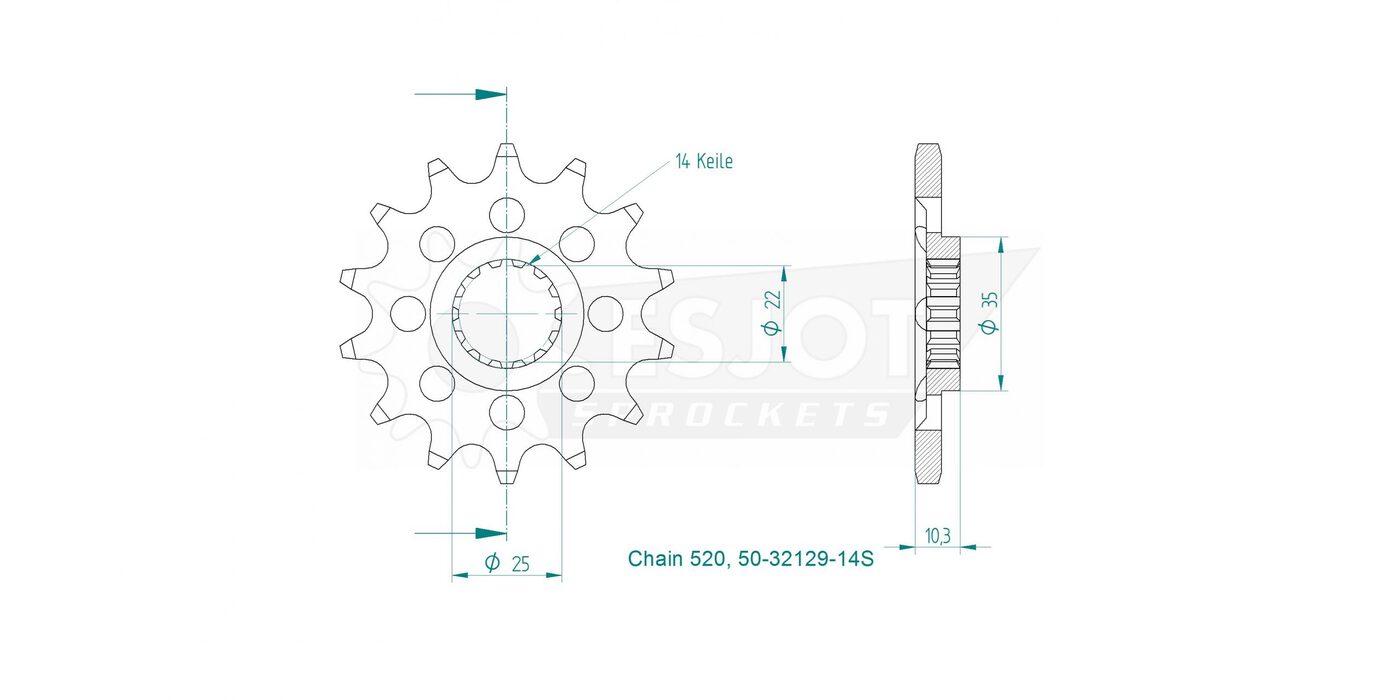 Передняя звезда Esjot 50-32129-14S 3