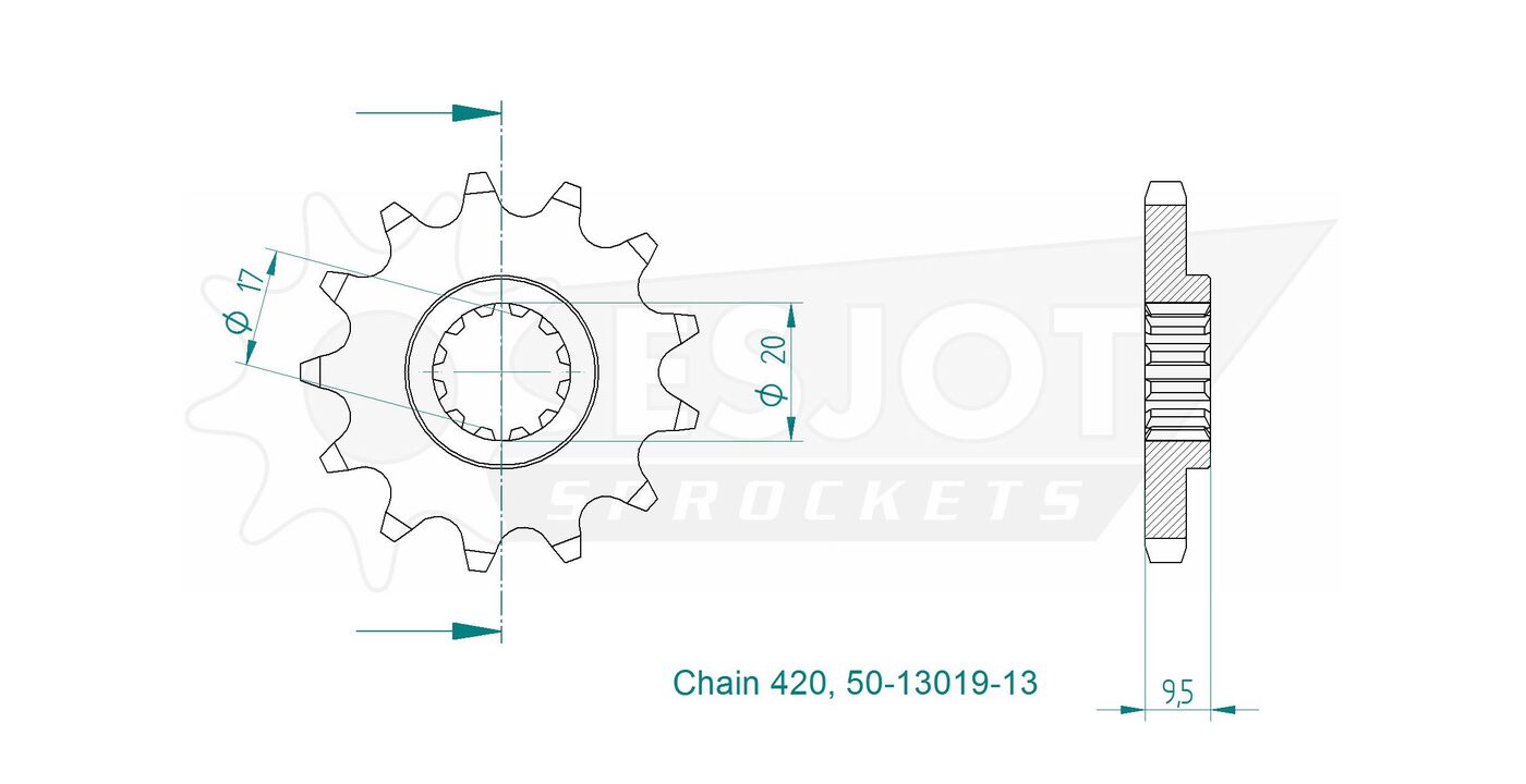 Передняя звезда Esjot 50-13019-13 (аналог JTF1906.13) 3