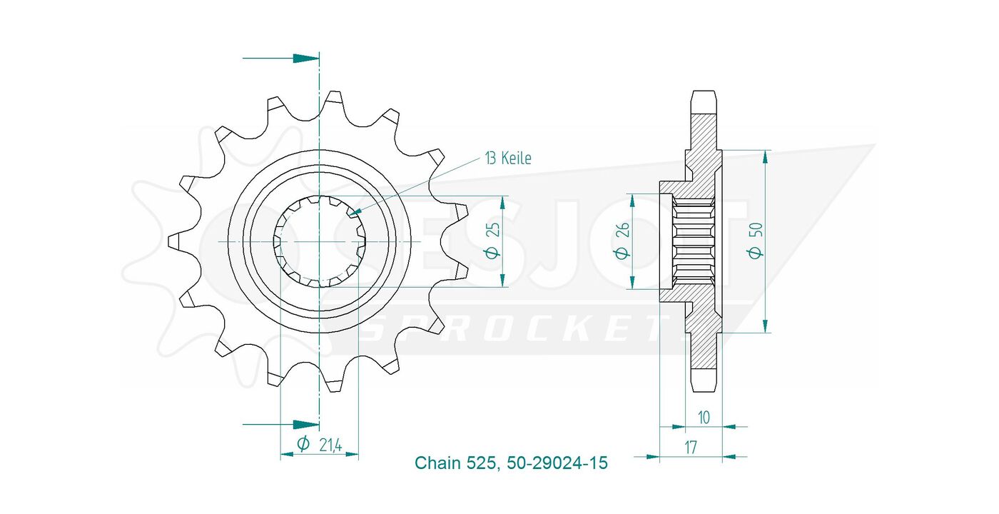 Передняя звезда Esjot 50-29024-15 (аналог JTF1535.15) 3