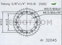 Задняя звезда Esjot 53-32045-48B (аналог JTR210.48) алюминий ALU X-Wing Black 2