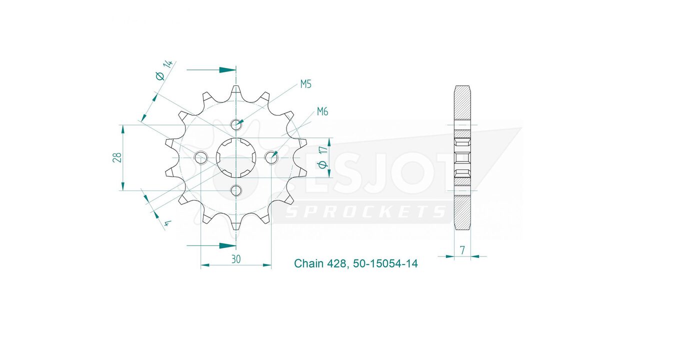 Передняя звезда Esjot 50-15054-14 (аналог JTF277.14) 3