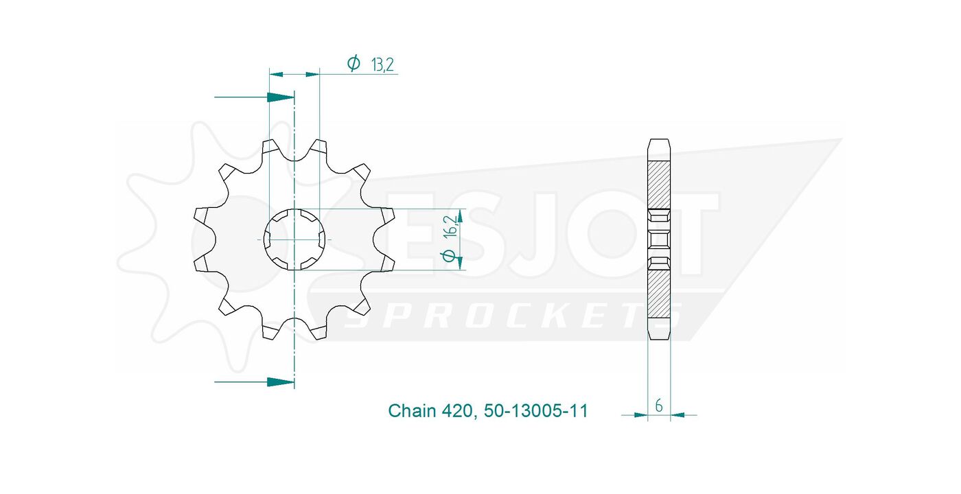 Передняя звезда Esjot 50-13005-10 (аналог JTF562.10) 3