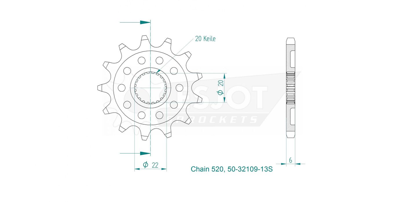 Передняя звезда Esjot 50-32109-13S 3