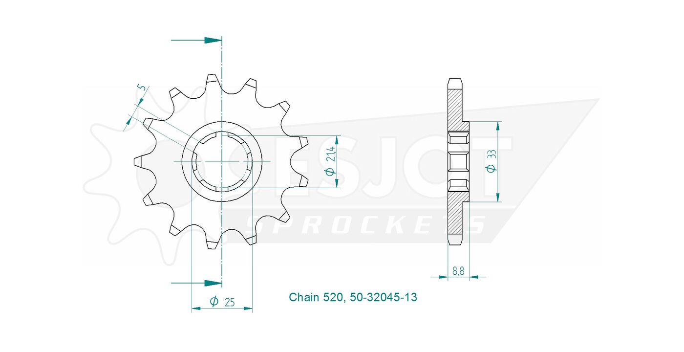 Передняя звезда Esjot 50-32045-13 (аналог JTF507.13) 3