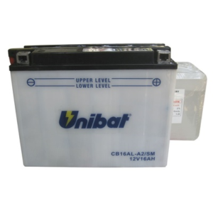 Аккумулятор Unibat CB16AL-A2-SM (12V, 16Ah, 207 x 72 x 164), аналог YUASA YB16-AL-A2