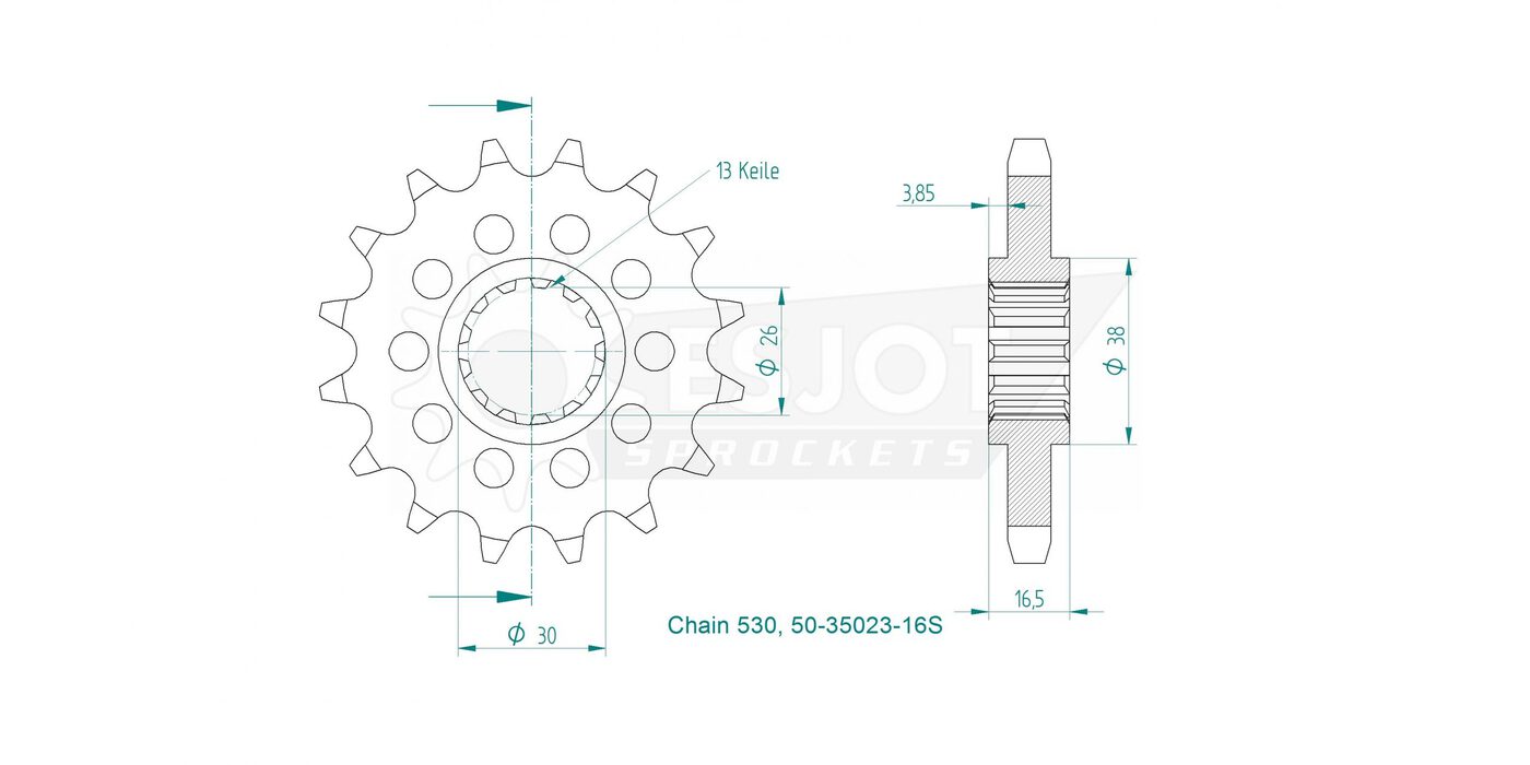 Передняя звезда Esjot 50-35023-16S (аналог JTF333.16) 3