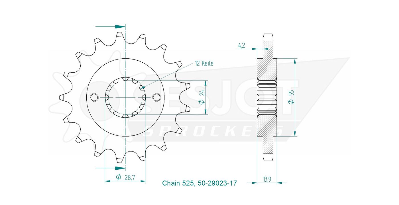 Передняя звезда Esjot 50-29023-17 (аналог JTF1372.17) 3