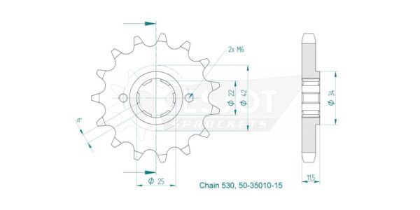 Передняя звезда Esjot 50-35010-15 (аналог JTF289.15) 3