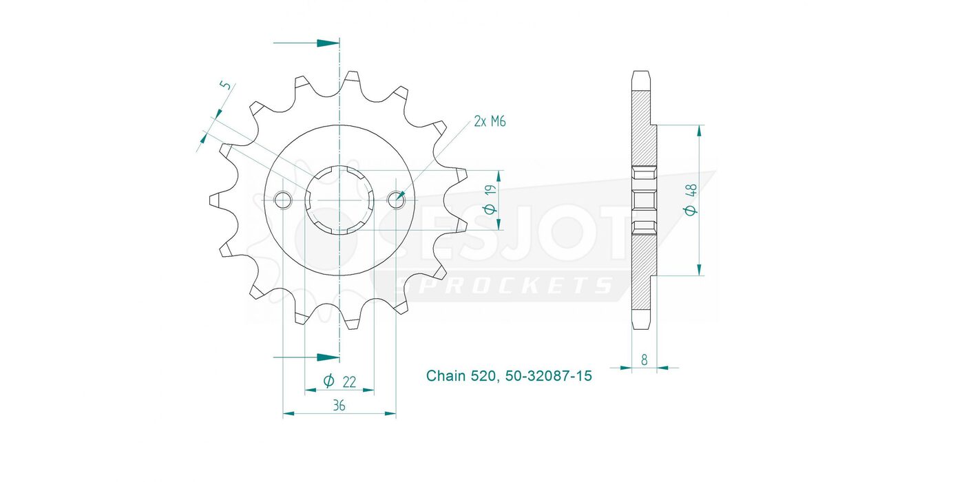 Передняя звезда Esjot 50-32087-15 (аналог JTF1336.15) 4