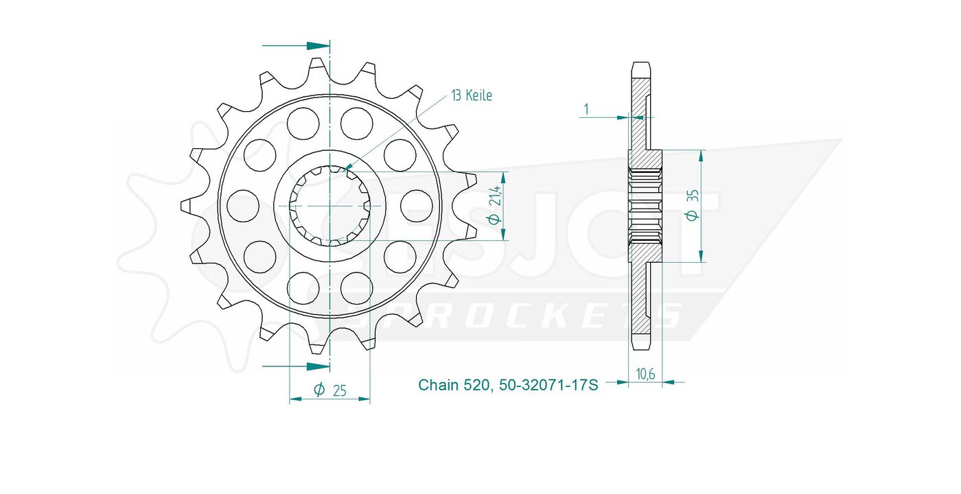 Передняя звезда Esjot 50-32071-17S (аналог JTF1581.17) 3