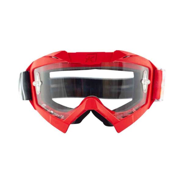 Кроссовые очки Ariete ADRENALINE PRIMIS очки красные, прозрачная линза с булавками (ARI-14001-RGN) 4