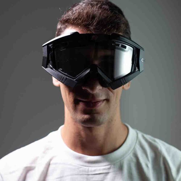 Кроссовые очки Ariete RC FLOW черные, двойные прозрачные вентилируемые линзы (ARI-13950-NVV)