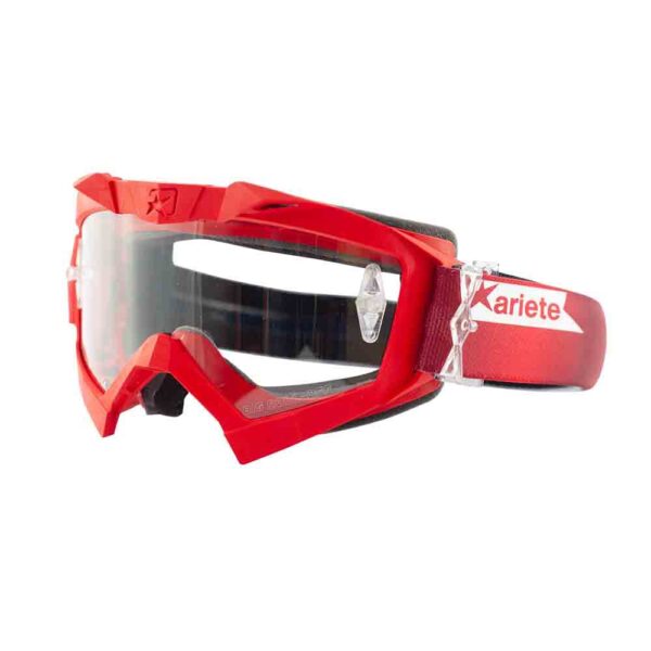 Кроссовые очки Ariete ADRENALINE PRIMIS очки красные, прозрачная линза с булавками (ARI-14001-RRR) 2