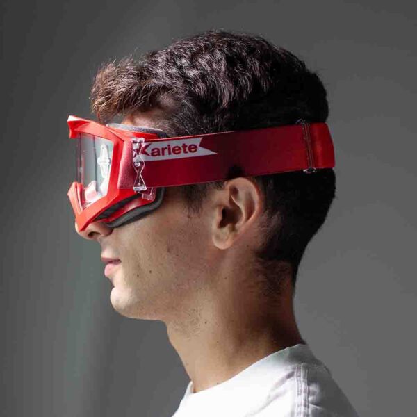 Кроссовые очки Ariete ADRENALINE PRIMIS очки красные, прозрачная линза с булавками (ARI-14001-RRR) 10