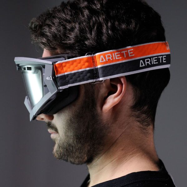 Кроссовые очки Ariete RC FLOW серые, двойные прозрачные вентилируемые линзы (ARI-13950-FGGO) 8
