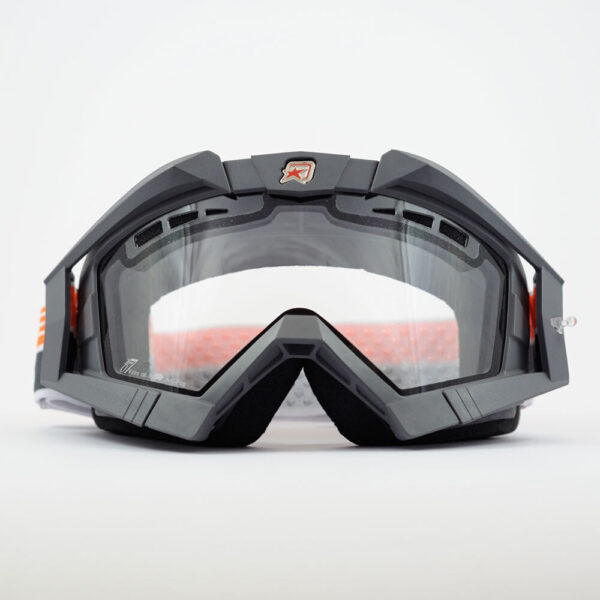 Кроссовые очки Ariete RC FLOW серые, двойные прозрачные вентилируемые линзы (ARI-13950-FGGO) 15