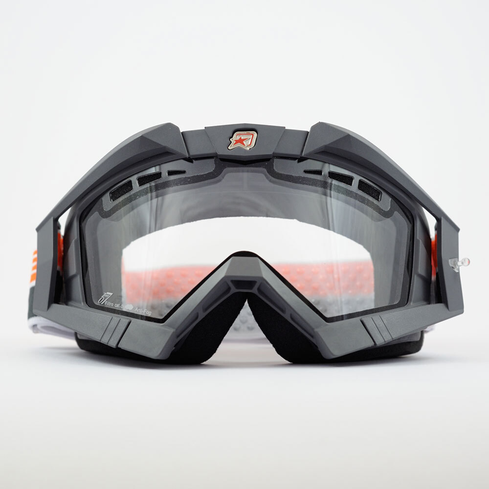 Кроссовые очки Ariete RC FLOW серые, двойные прозрачные вентилируемые линзы (ARI-13950-FGGO) 3