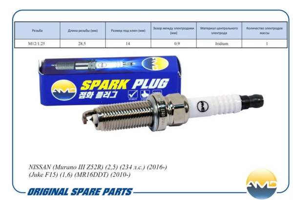 Свеча зажигания 22401-1KC1C/DILKAR7C9H/AMD.PL159 AMD AMD BE 2